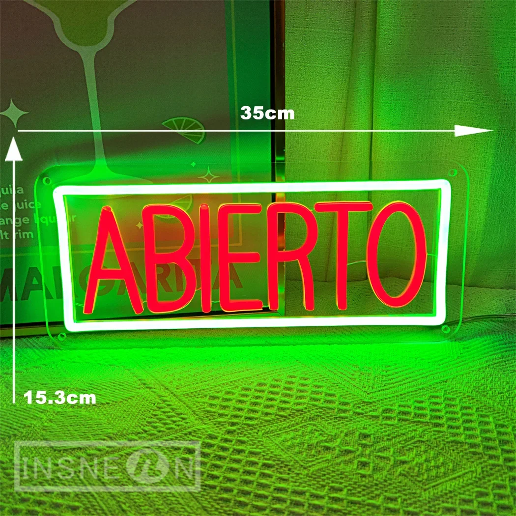 Imagem -03 - Sinal Led de Neon para Wall Decor Neon Espanhol Sinal para Coffee Shop Studio Room Disco Club Bar e Restaurante Luz Noturna Aberta Usb