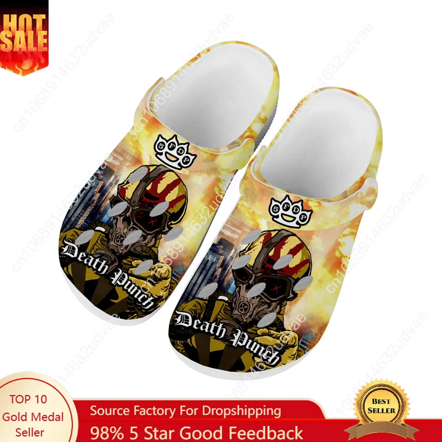 

Five Finger Death Punch Water Shoes Mens Womens Comfortable Home Garden Clogs Customizd Sandals Beach Breathable Hole Slippers