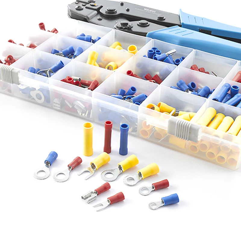 450 PCS Cable Termination Kit Insulated Terminal Kit With Crimp Tool Terminals Set