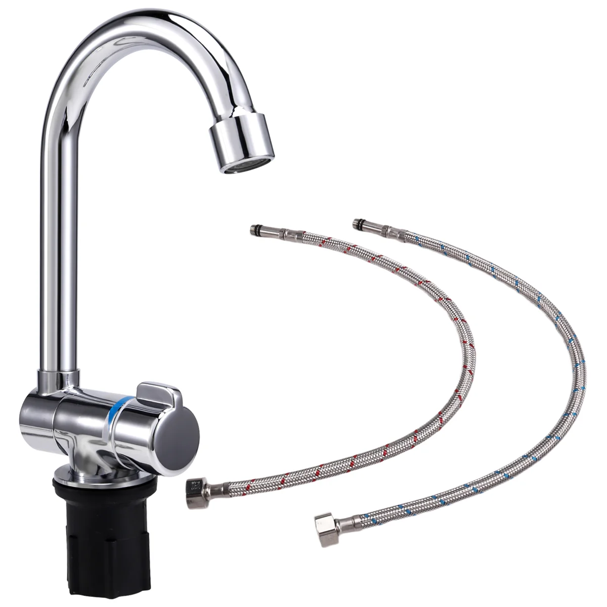 

A002 Складной универсальный смеситель для автофургона для автофургона RV 360° ° Вращающийся смеситель для холодной и горячей воды, 1/2