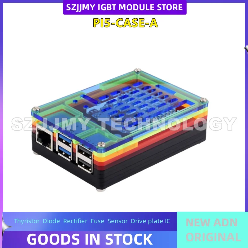 غلاف أكريليك خاص من Raspberry Pi 5/غلاف معدني مع لون مروحة تبريد اختياري جديد وأصلي في المخزون #2