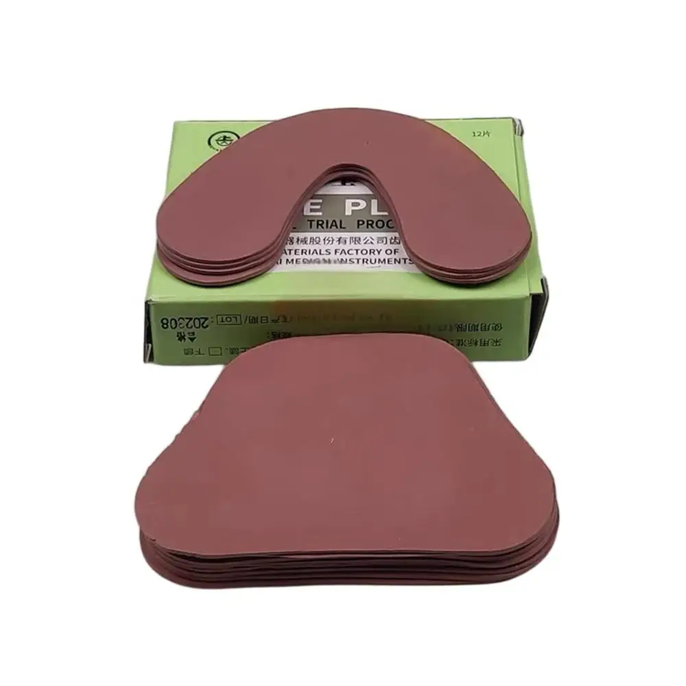 12PCS/Box Dental Tray Base Plate Upper lower jaw Individual Tray Dental Supplies Technician Consumable Equipment Baseplate Wax
