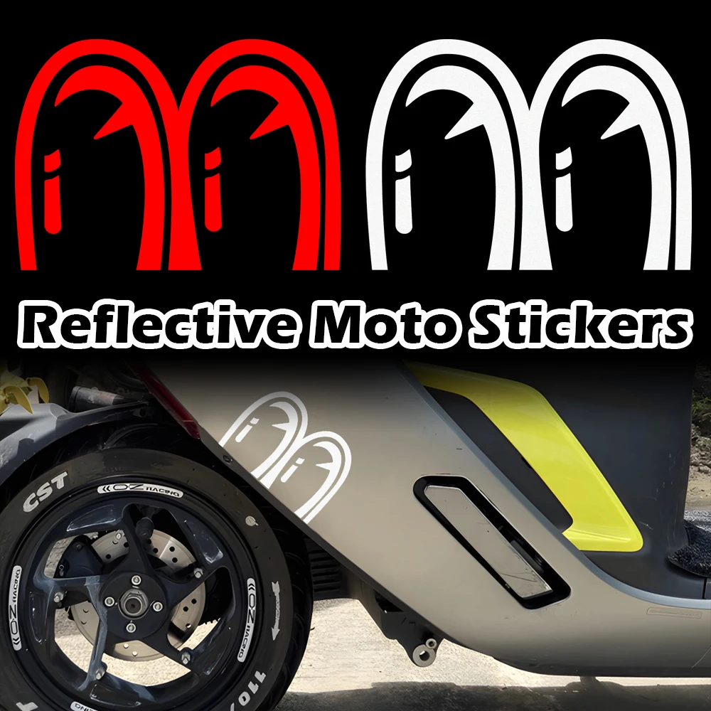 

Big Eyes Reflective Motorcycle Stickers Moto Body Helmet Fuel Tank Vinyl Decals Accessories For Voge Kawasaki Yamaha ZONTES BMW