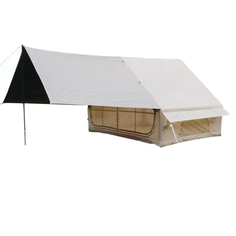 Outdoor Camping Automatic Inflatable Tent with Extension Tarp, Black Coating Sun Protection, Rainproof Tent for Travel Camping