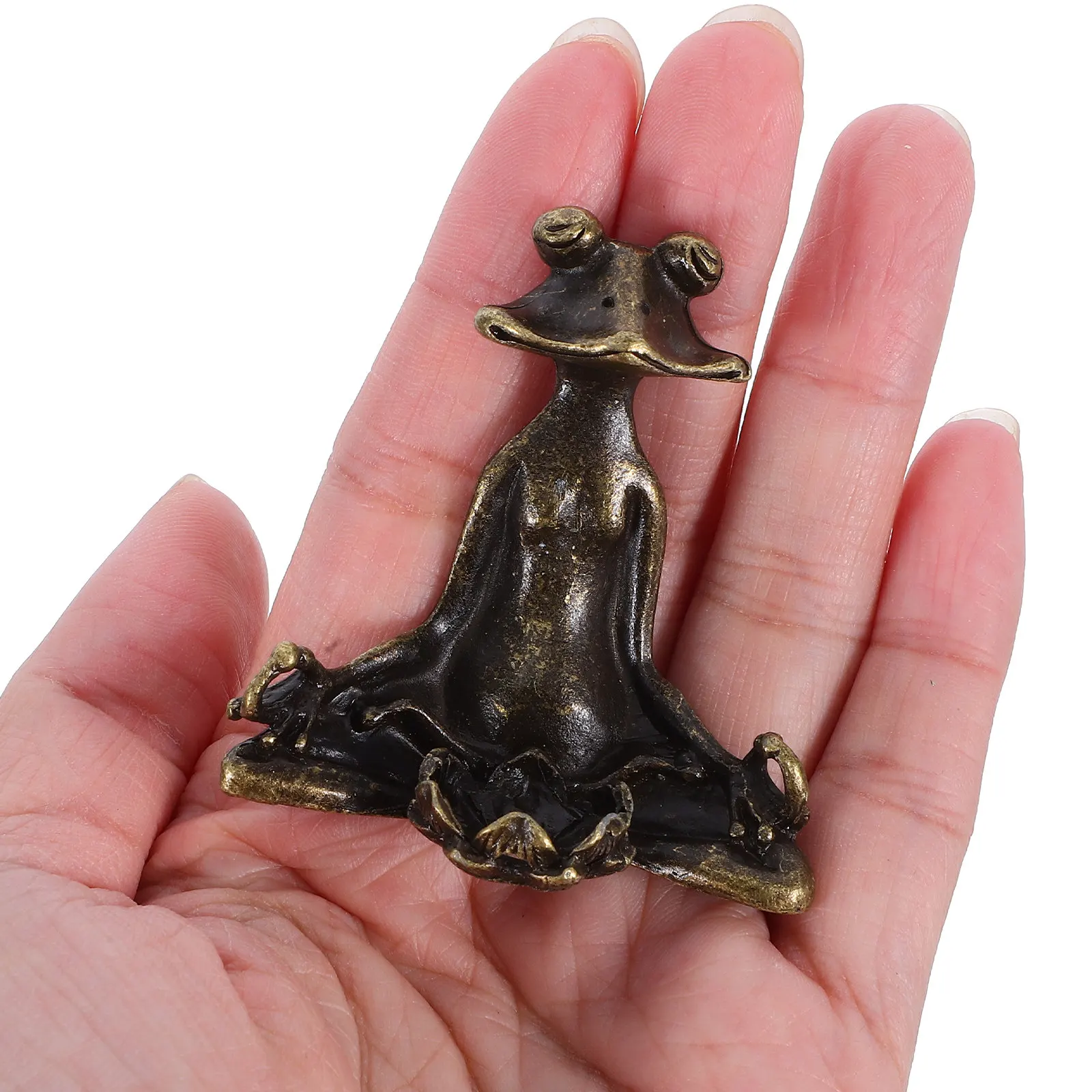 3Pcs Brass Frog Incense Stick Holder Compact Sturdy Burner for Sticks Cones Serene Relaxation Space Meditation Decor