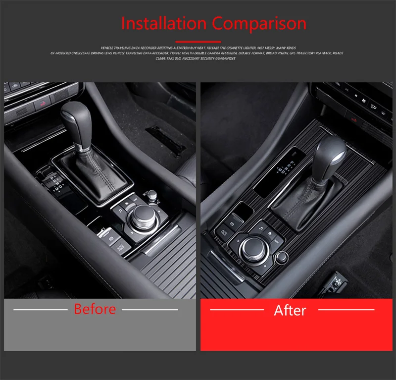 For Mazda 6 Atenza 2019 2020 2021 2022 LHD Console Gearbox Panel Trim Frame Cover Sticker Strips Garnish Decoration Car Styling