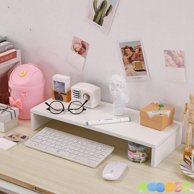 2-Tier Desk Monitor Riser with Storage Shelf