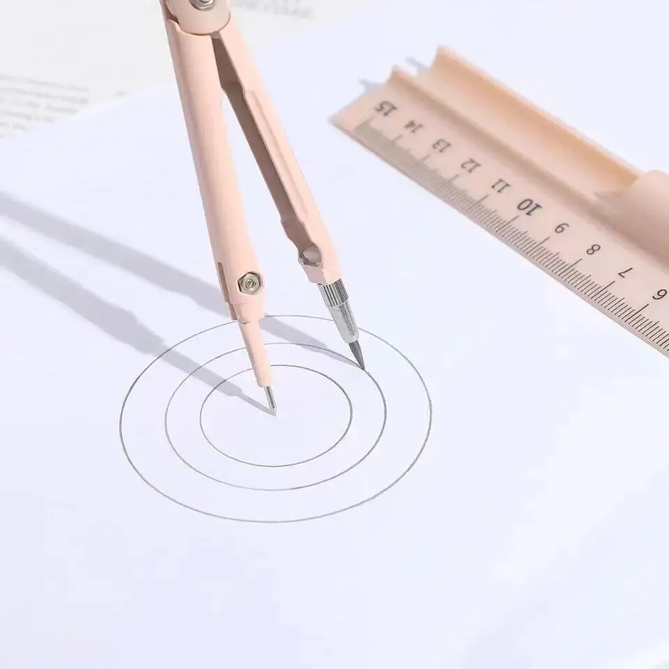 A Set of Three in One Multifunctional Compass and Ruler Integrated High Aesthetic Drawing Tools for Primary and Secondary School