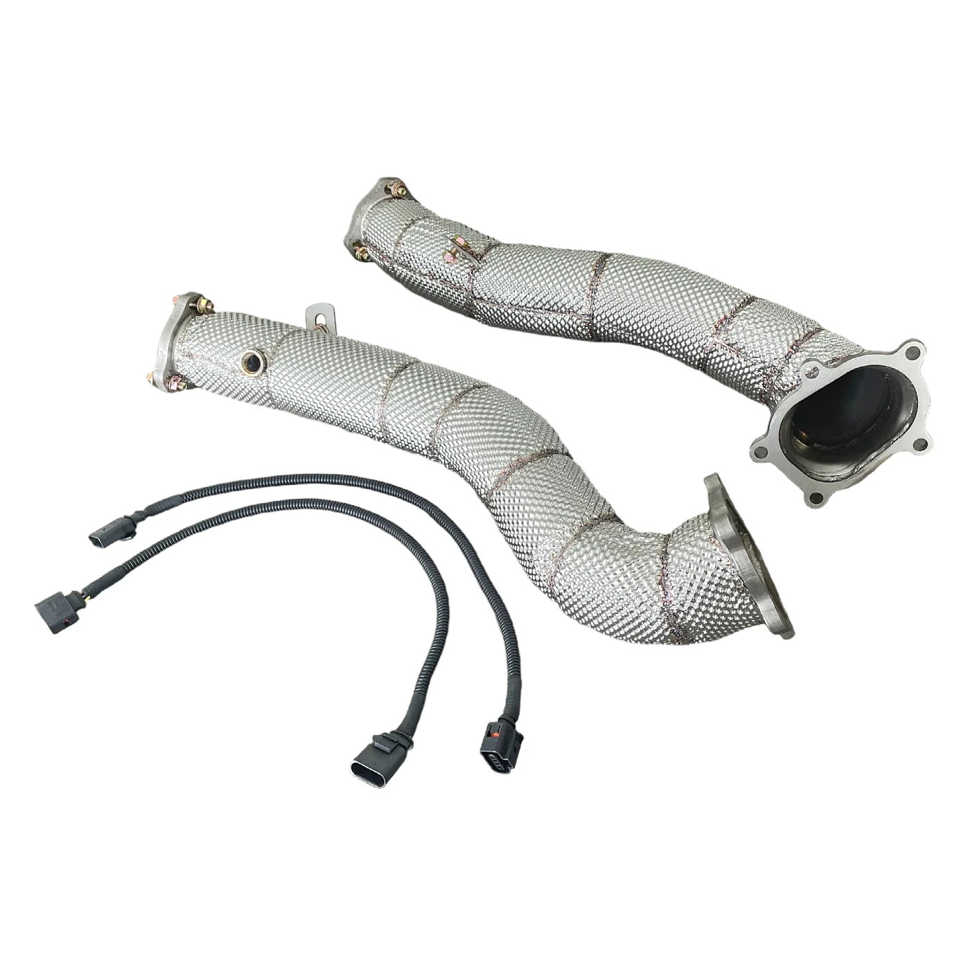 AKS Stainless Steel Heatshield Downpipe For Audi RS6 RS7 C7 S6 S7 S8 D4 4.0T Racing Downpipe