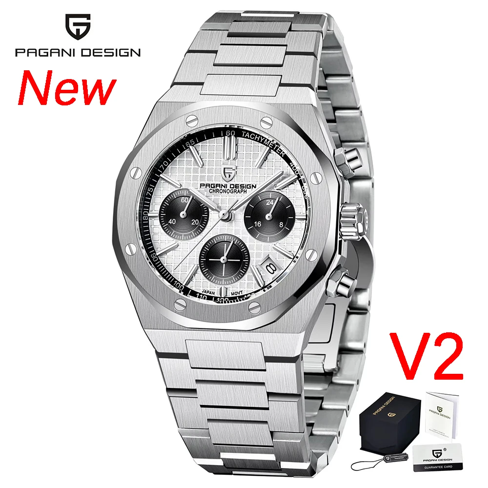 Pagani Design 2025 Neue VK63 Herren-Business-Quarzuhr, Saphir-Edelstahl, 20 Bar, wasserdicht, Sport-Chronometer-Code-Uhr 4