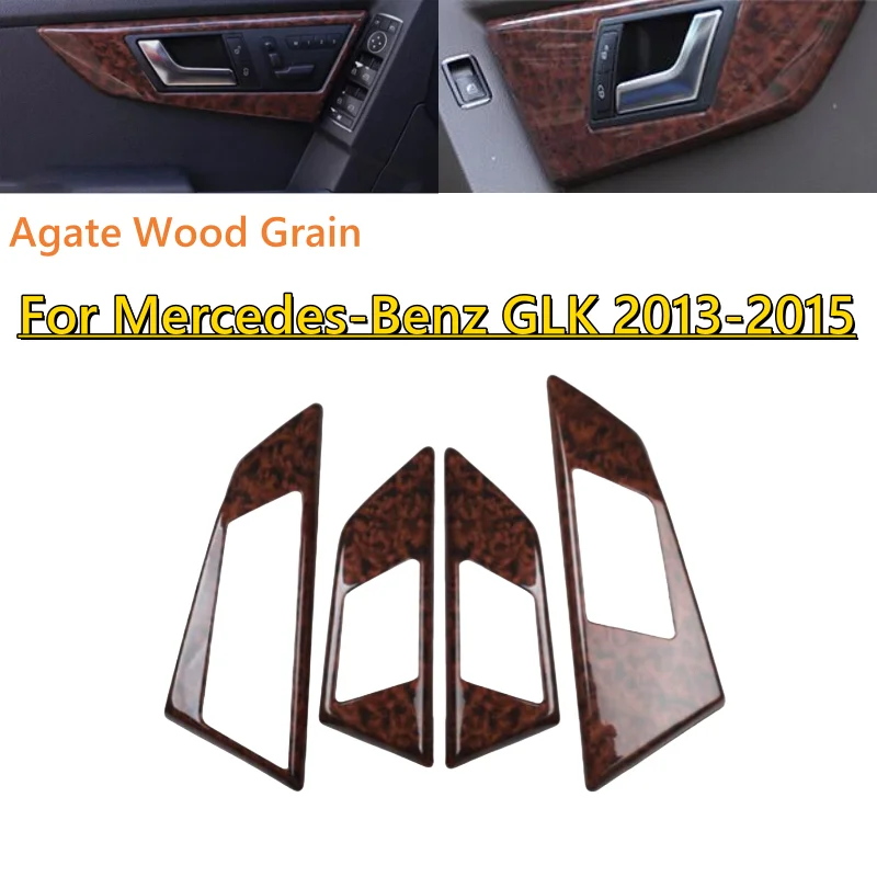 

4x Agate Wood Grain Interior Door Handle Cover Trim For Mercedes-Benz GLK 13-15
