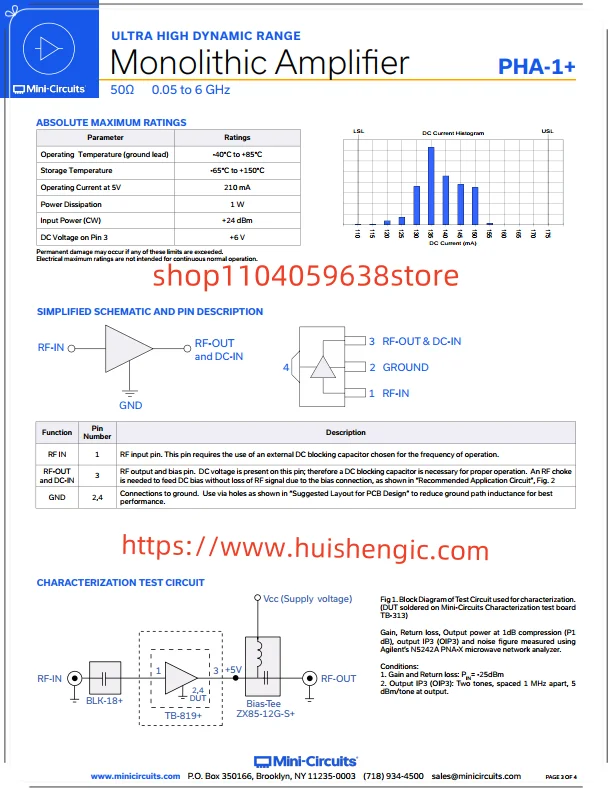 PHA-1+ HF-Verstärker-IC CATV, DBS, LTE, MMDS, Wireless LAN 50 MHz ~ 6 GHz SOT-8