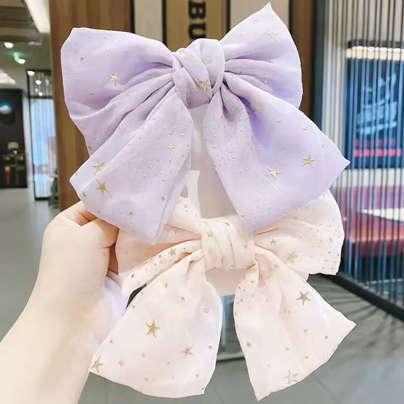 

Korean teen Fashion Rhinestone Bow Hairpin Sweet Hair Accessories Female Ponytail Clips Headpiece Hair Accessories for Girls