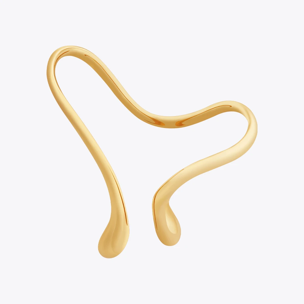 أساور ENFASHION غير منتظمة مفتوحة النخيل للنساء مطلية بالذهب اللون مجوهرات أنيقة لطيفة لعيد ميلاد الصديق B 232350