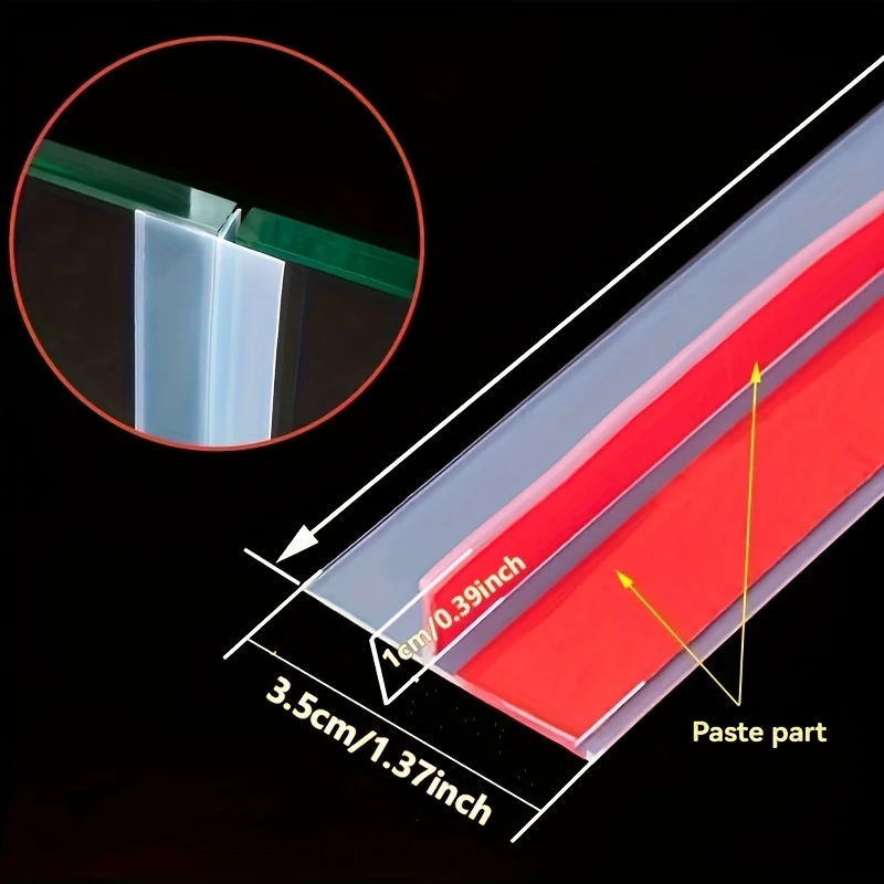 شريط عزل مقاوم للرياح من السيليكون عالي الجودة على شكل حرف T، مناسب للباب والفجوات الزجاجية - شفاف ومتين وسهل الالتصاق #3