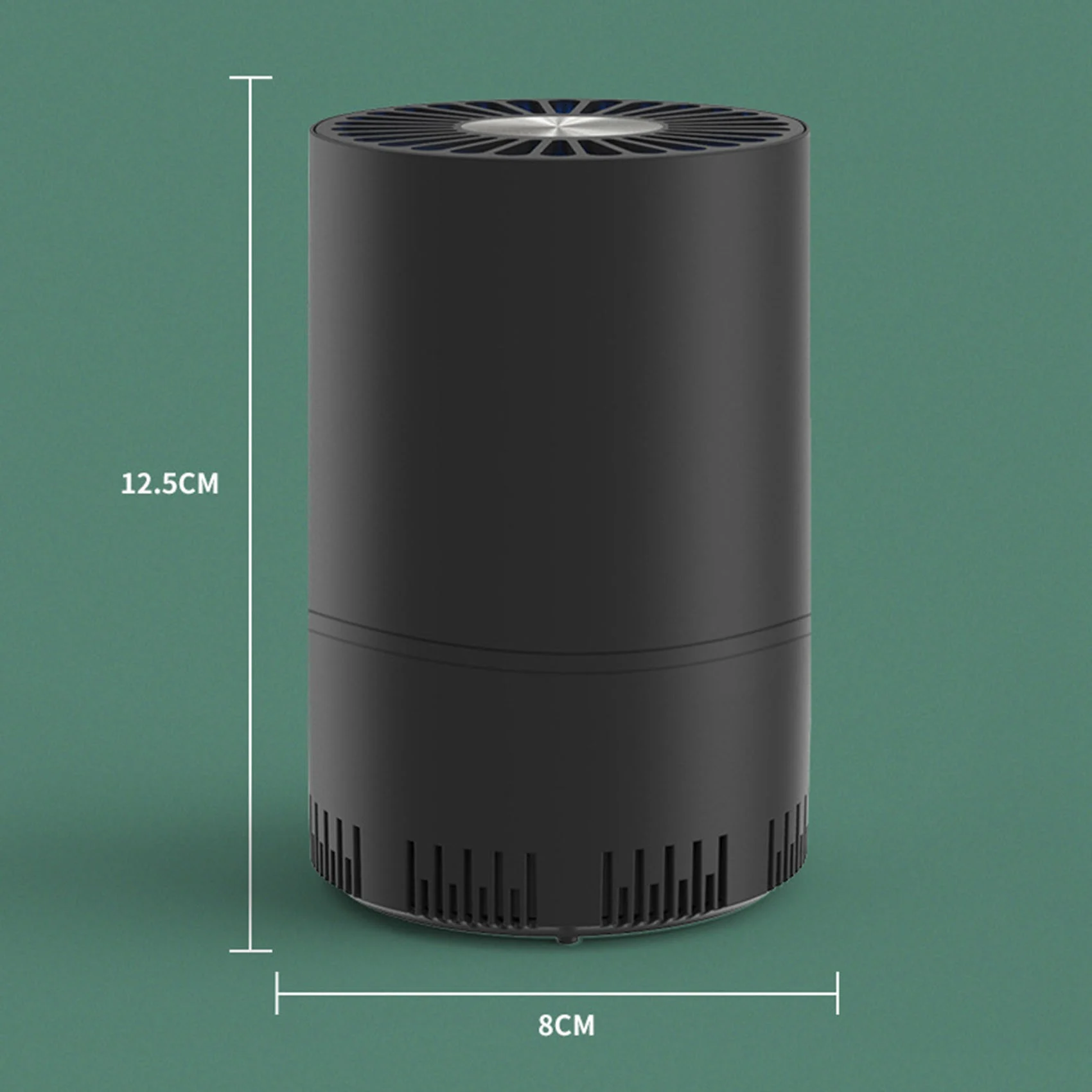 Penjernih udara otomatis, pembersih udara mobil Filter Hepa kabel USB kebisingan rendah dengan lampu malam Desktop hitam