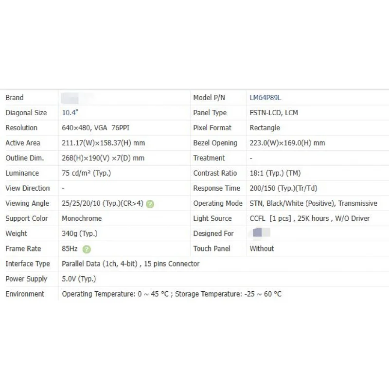 Lm64p89l nova tela LCD original de 10,4 polegadas