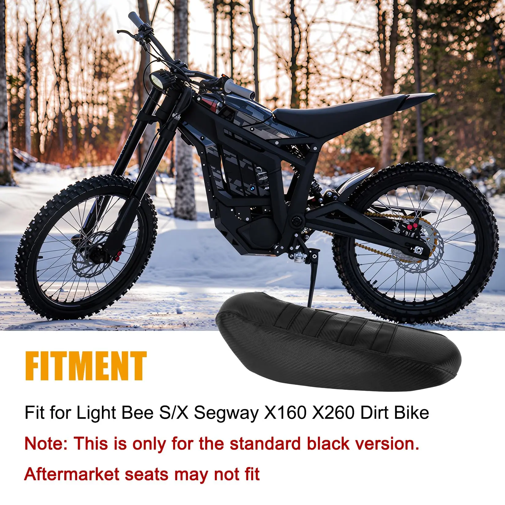 High Elastic Leather Dirt Bike Seat Cover for Sur-ron Light Bee X/S X160 X260 Electric Bike Black view 3