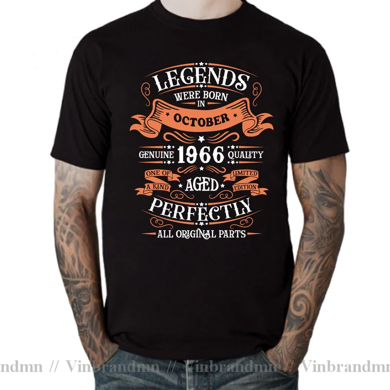 Legends Born in 1966 Aged Perfectly November September October December January Febuary March April May June July August T-Shirt