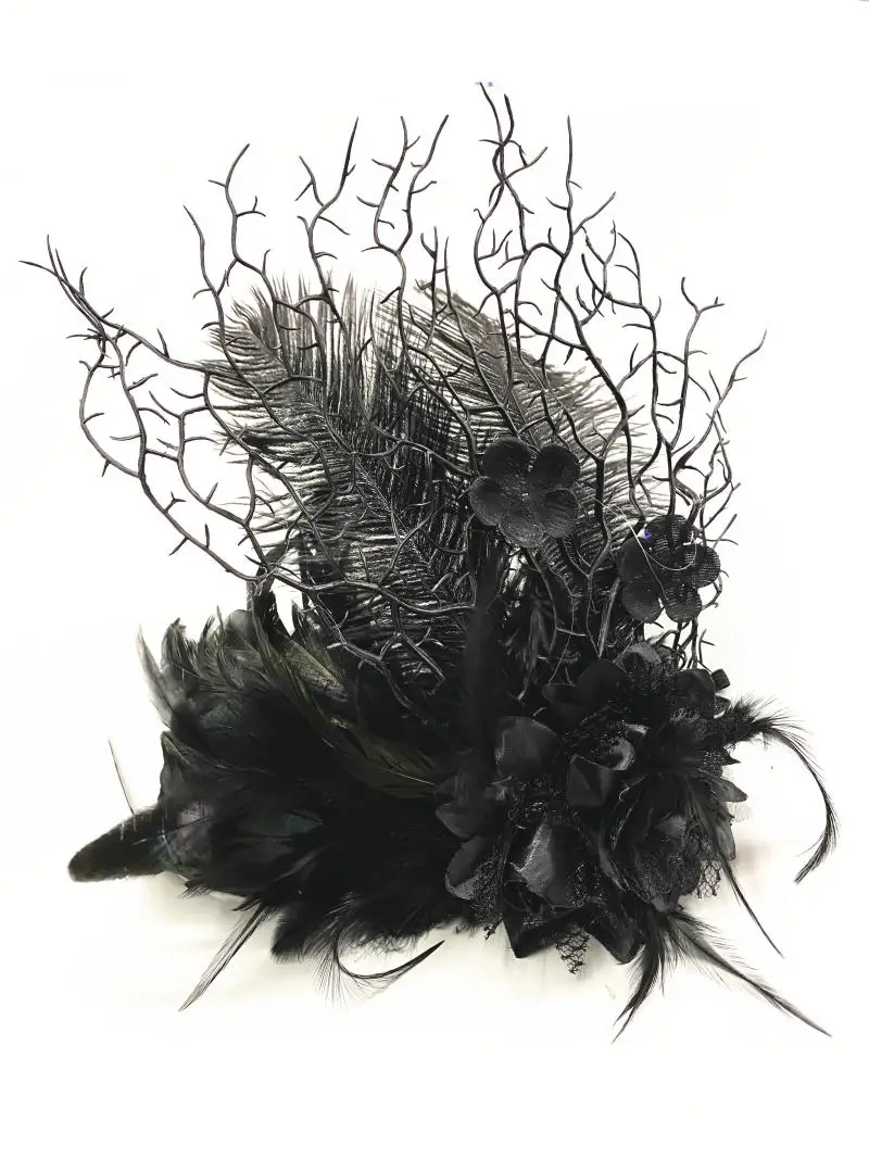 Branches Feather Exagerate Stage Show Hair Headdress Photography Hair Accessories