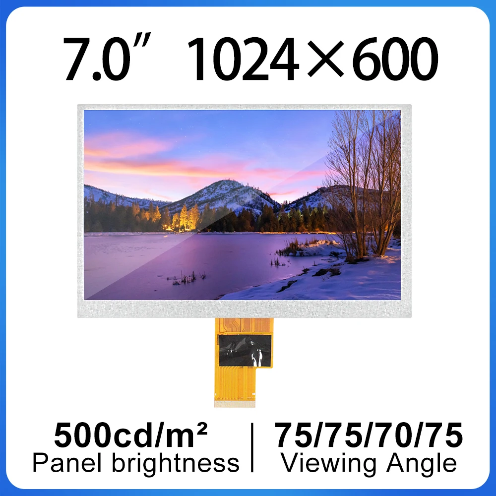 

7 inch Display Module,PC, GPS ZJ070NA-01P 1024(RGB)*600 LCD panel