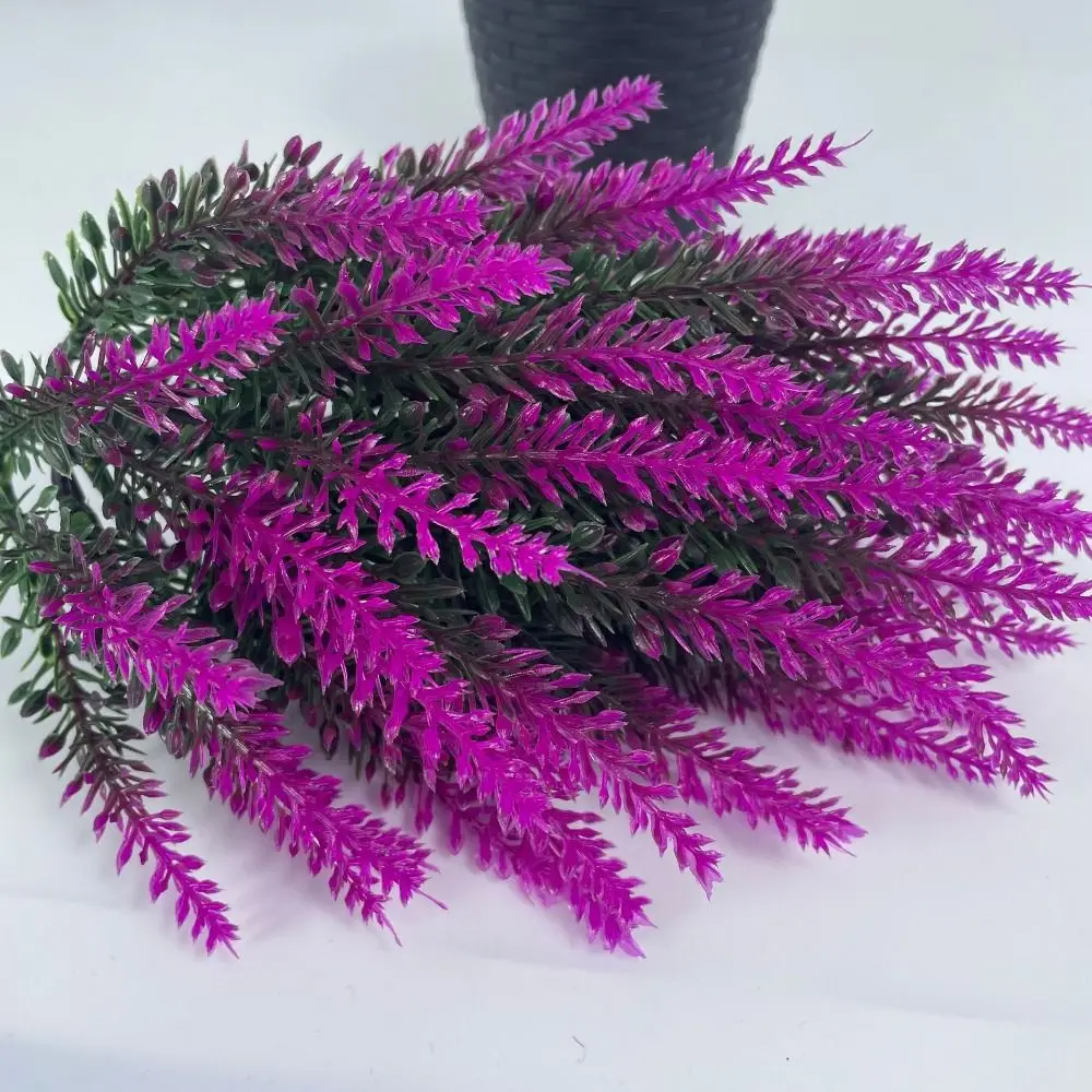 Multicolor Persian Fern Artificial Plant with Ground Stake UV Resistant Simulation Lavender Plant Waterproof No Fade