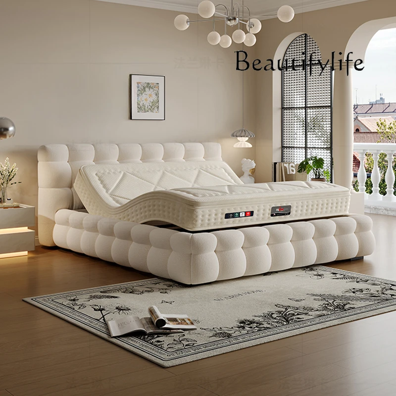 

W Design Мягкая роскошная двуспальная кровать Современный матрас Белая двуспальная кровать для взрослых King Size Loft Lit 2-местная мебель для спальни