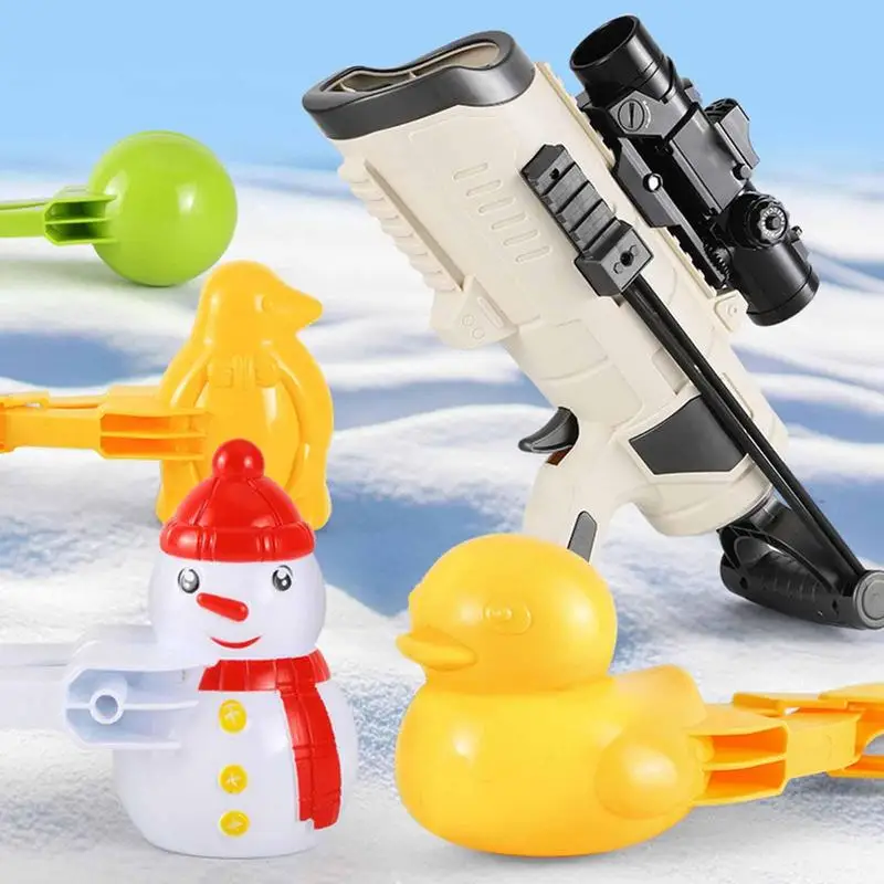 6เกียร์ปรับ Snowball Maker เครื่องมือ Snowball Launcher Thrower ฤดูหนาว Snowball ปืนหิมะของเล่นเด็ก