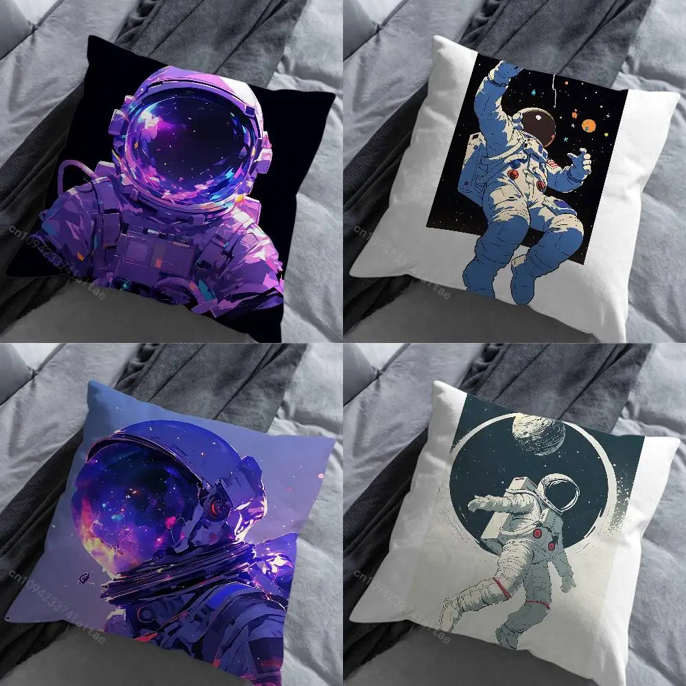 

Cool Cartoon Art Astronaut Pillow Case For 30x30cm,45x45cm,55x55cm, For Home Bedroom Decoration And Protector