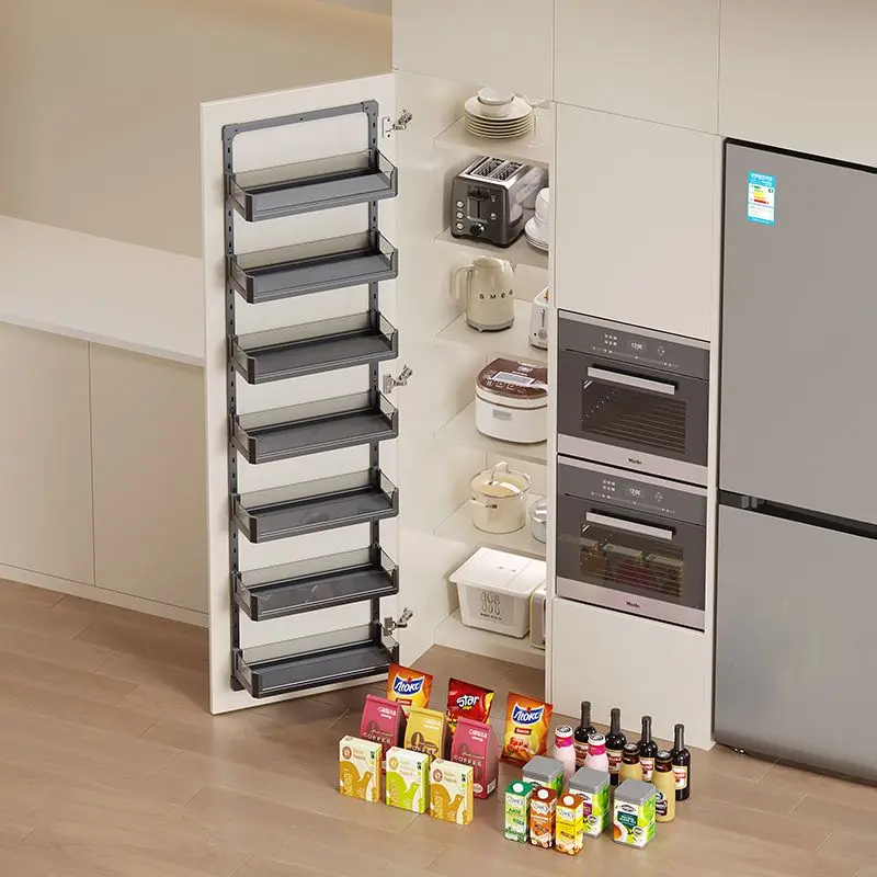 Even door pull basket shallow door rack, kitchen cabinet high snack cabinet hanging door type