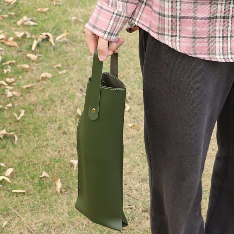 Bolsa de embalaje de vino de cuero falso, bolso de mano elegante, bolsa protectora de champán con asa para fiesta