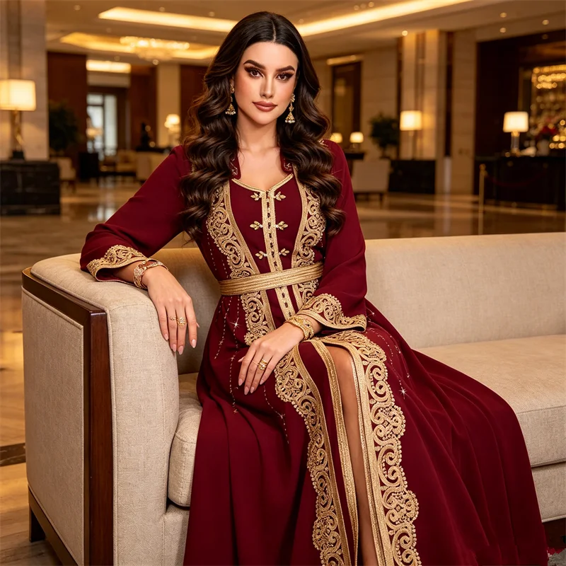 Abaya brodée Ramadan, Robe musulmane pour femme, Kaftan Dubaï, Kebaya, Caftan marocain, Robe islamique longue, Vestidos Largo