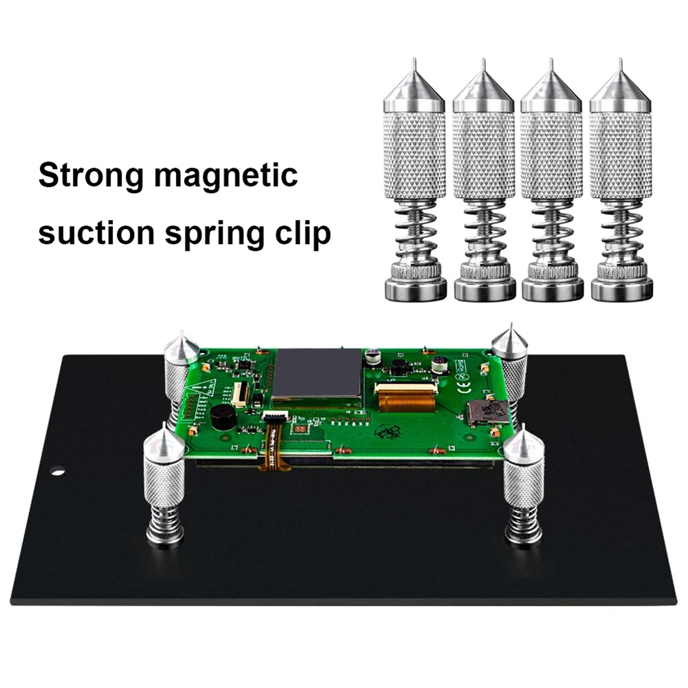 AA94-Electronic Repair Platform Soldering Tool Strong Magnetic Suction Spring Clamp Universal PCB Holder Fixtute Circuit