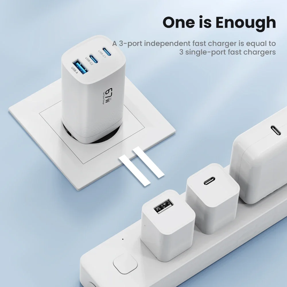 67 واط GaN USB نوع C شحن سريع شاحن PPS PD QC3.0 شاحن سريع لماك بوك كمبيوتر محمول اللوحي آيفون 14 باد سامسونج S23 الترا