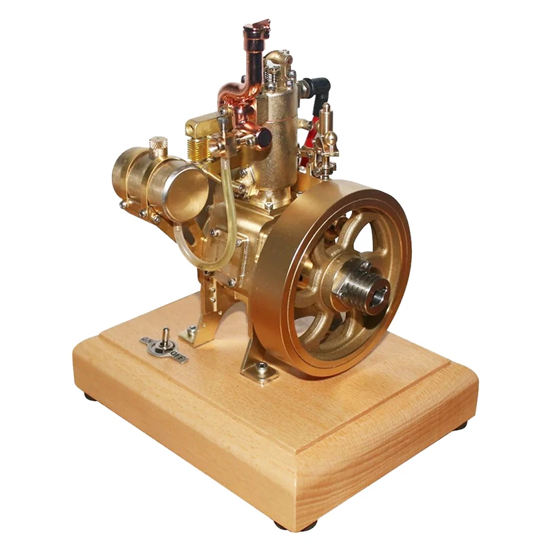 

2.6CC Vertical Air Cooled Single Cylinder Engine Model with Wooden Base Four-stroke Gasoline Model Creative Gift