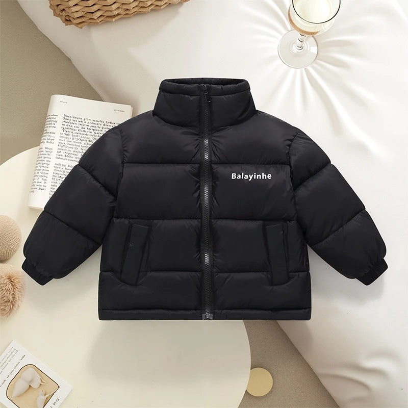 2026 New Winter Kids Short Cotton Padded Coat Fashion Boys Girls Down Cotton Jacket 2-10Y Toddler Warm Lightweight Outerwear