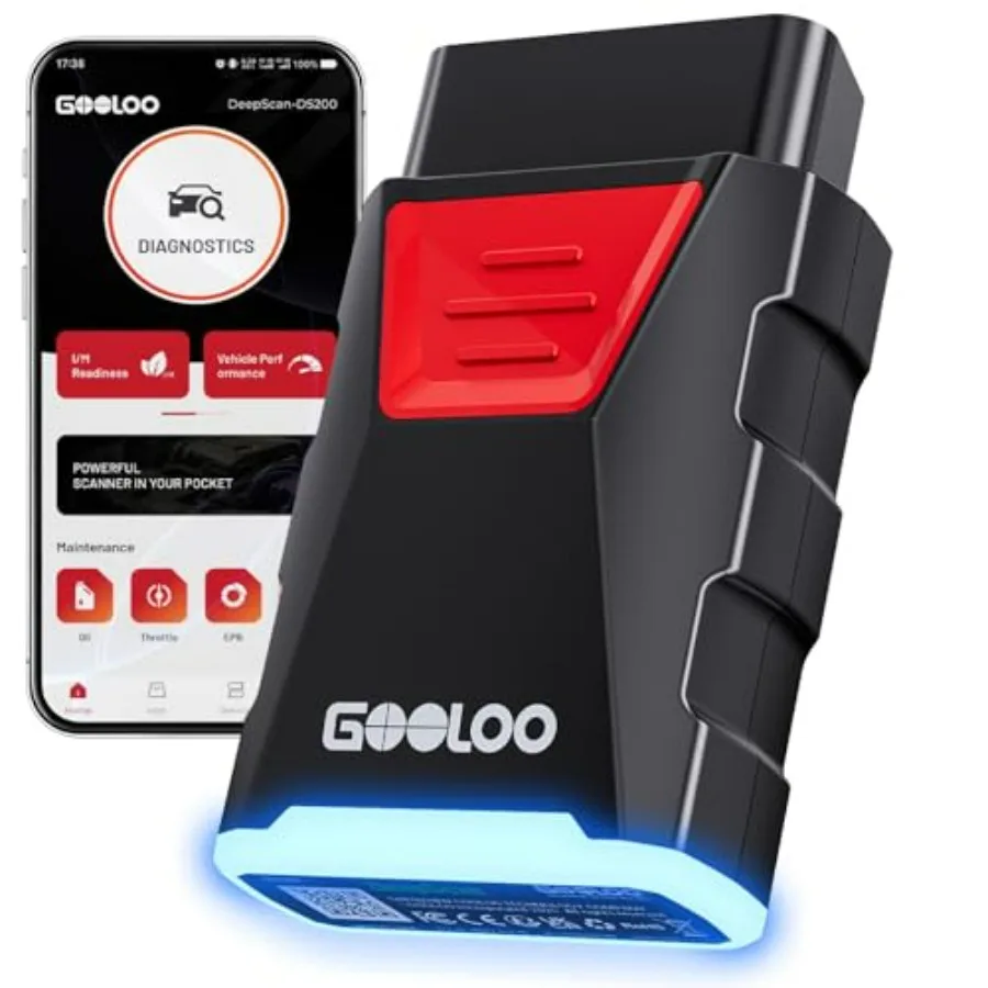 

DEEPSCAN DS200 OBD2 Scanner Diagnostic Tool Bluetooth Wireless All System Diagnostics for iOS Android Bi-Directional Control 8+