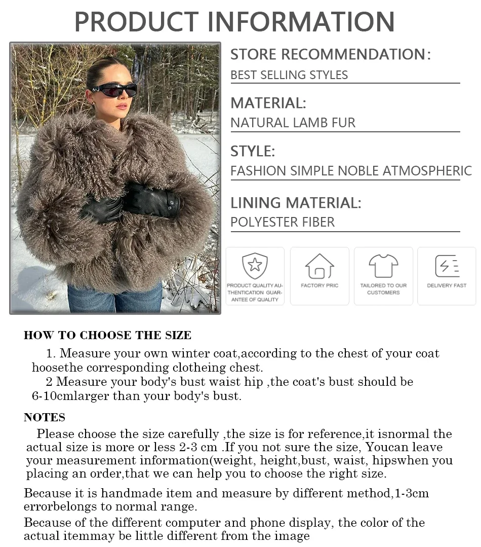 Kurtki zimowe Płaszcze z owczej skóry Odzież damska 2024 Nowości Prawdziwe futro z mongolskiej owczej skóry Krótki płaszcz