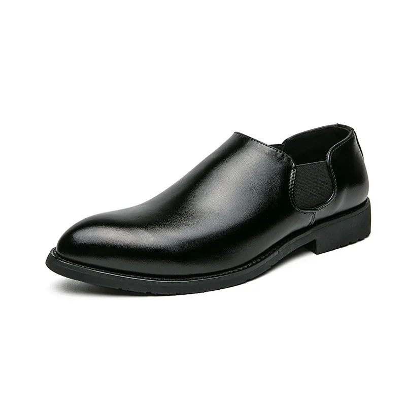 Chaussures d'affaires en cuir à semelles souples pour homme, mocassins à enfiler noirs, décontractés, à la mode, pour le bureau et le mariage, printemps