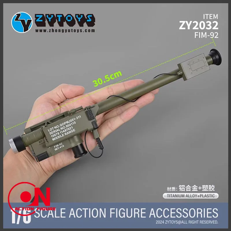 ZYTOYS ZY2032 1/6 FIM-92 Stinger Anti-aircraft Missile 30.5cm Weapon Props Model Toy Fit 12'' Soldier Action Figure Body Dolls