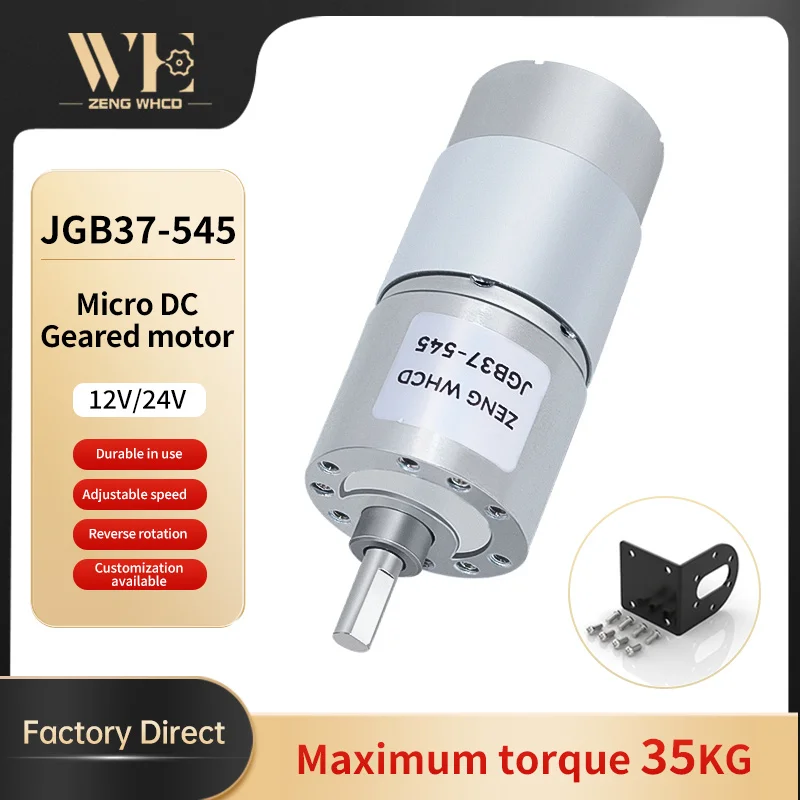 Miniatur-Planetengetriebe-Gleichstrommotor JGB37-545, 12V~24V, Vollmetallgetriebe, Hohes Drehmoment 35KG.cm, Reversible Rotation, Getriebe-Gleichstrommotor