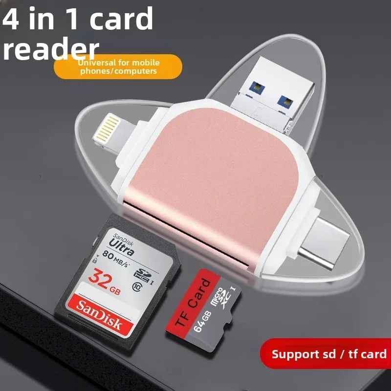 2-in-1 Micro & Type-C Card Reader 5-in-1 Hub, One-to-Four USB 3.0 Splitter for Android Mobile & Laptop PC Tool