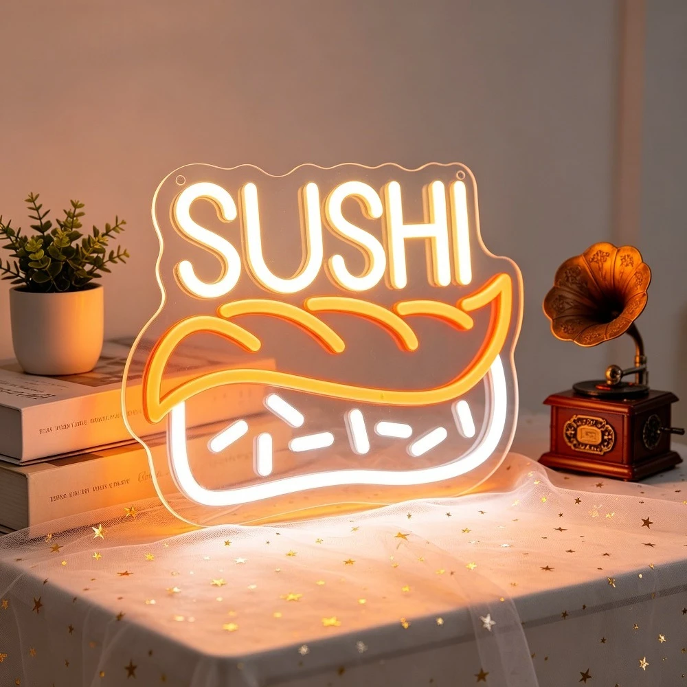 Commercial Kitchen Lighting Design - 스시 네온사인 LED 벽 장식 조명