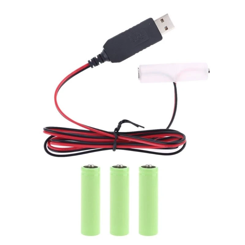 USB to AA Battery Cable Replace 1-4x AA Battery for Beard Trimmer