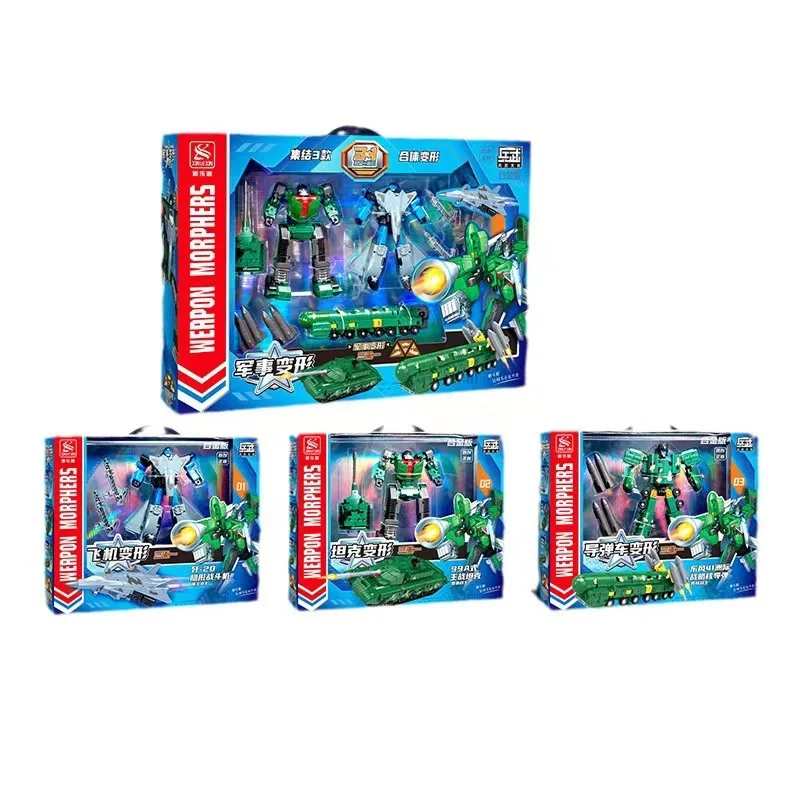 Jouet pour enfants en alliage réservoir de déformation série militaire navette spatiale navire de guerre enfant garçon assemblage robot jouet