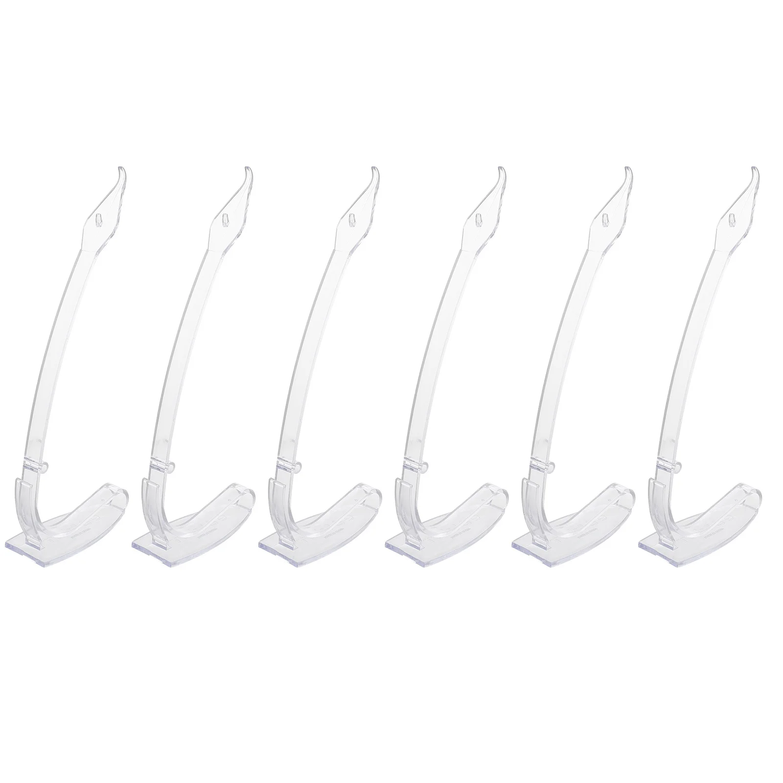 6Pcs Plastic Watch Display Racks Clear Stand for Watch Holder Long Style Showcase Display Stand Holder Ample Space Stable Base