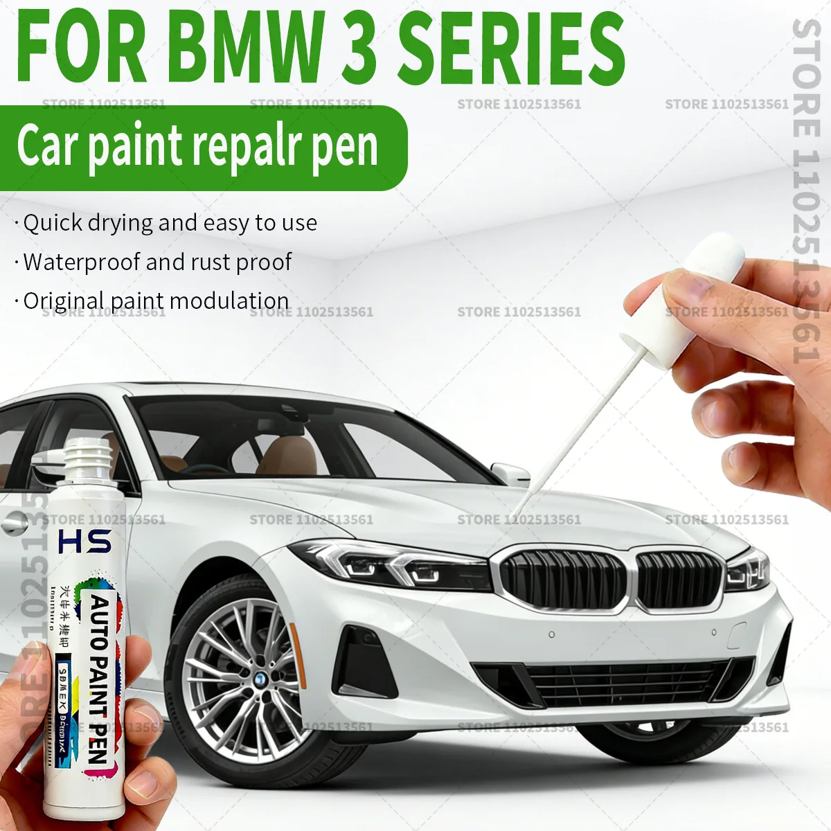 For 2000-2025 BMW 3 Series Car Paint Repair Pen Touch Up Scratch Remover DIY Auto Accessories Black White Blue Red Silver Grey