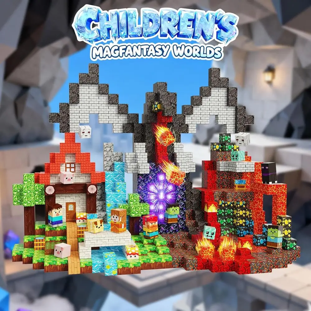 200-Piece Magnetic Building Cubes - Dragon Theme, Educational STEM Toys for Kids 3+, Ideal Gift for Boys