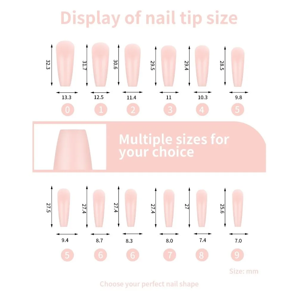 240pcs/Box Finished Detachable Nude Color Press On Nails Medium/Long Length Almond/Square/Oval Stiletto/Coffin Fake Nails Tips view 3