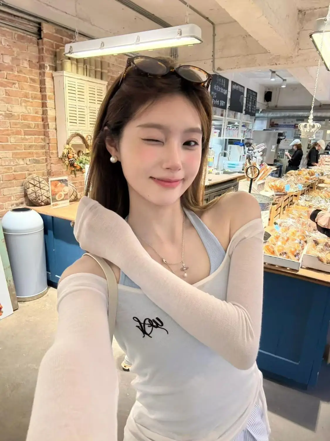 

Синий летний комплект для похудения: женский топ и брюки с высокой талией, широкие брюки в корейском стиле для повседневной носки